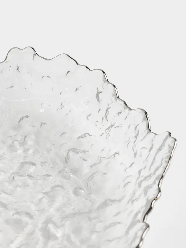 Dish, 25 cm, glass, with silver edging, Nautilus silver, image-3