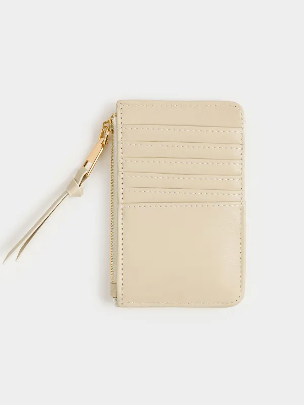 Women's wallet, 13x8 cm, with zipper, with card slots, polyurethane, milk, Quilted, image-2