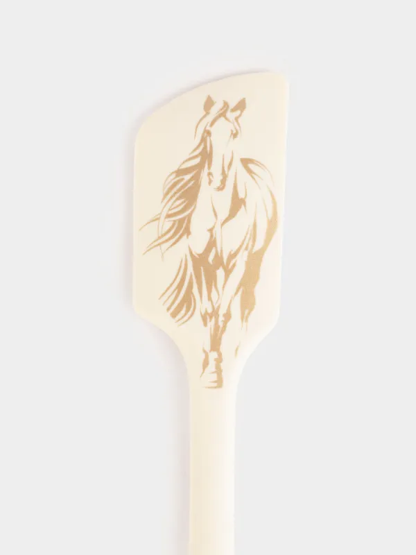Spatula, 31 cm, silicone / steel, milk-gold, Christmas tree, Christmas traditions, image-2