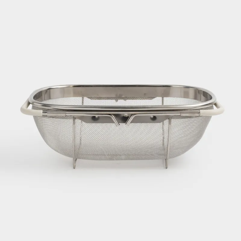 Colander, 27 / 40x18 cm, for the sink, collapsible, steel / PVC, beige, Tammy