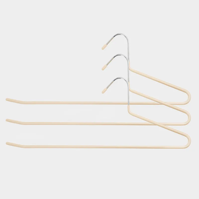 Hanger for trousers/skirts, 36 cm, 3 pcs, metal coated, beige, Colorful house