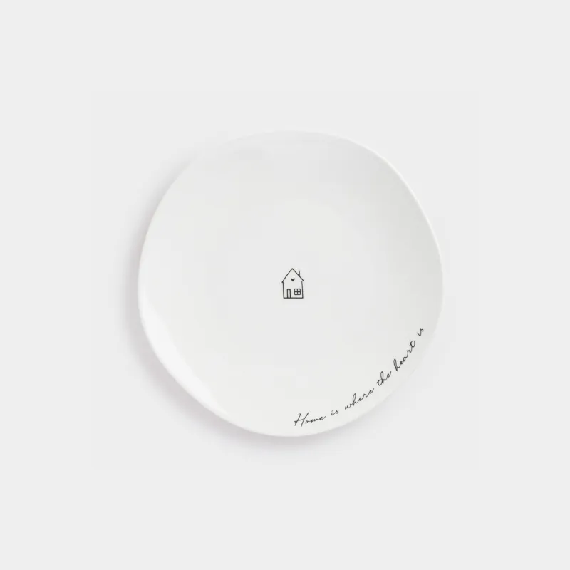 Snack plate, 21 cm, porcelain P, white, House, Amour