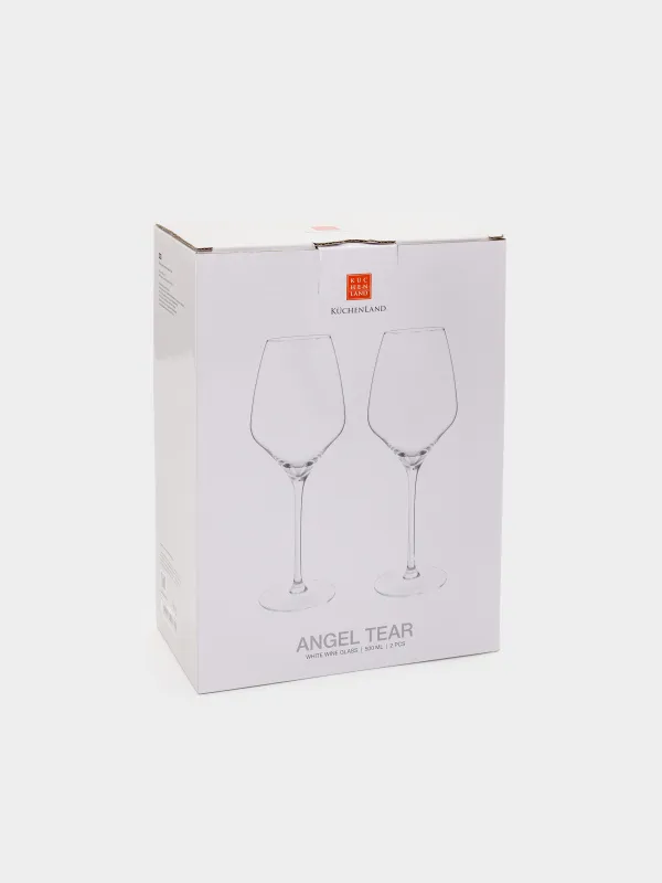 Drinking glass, 500 ml, 2 pcs, glass, Angel tear, image-3