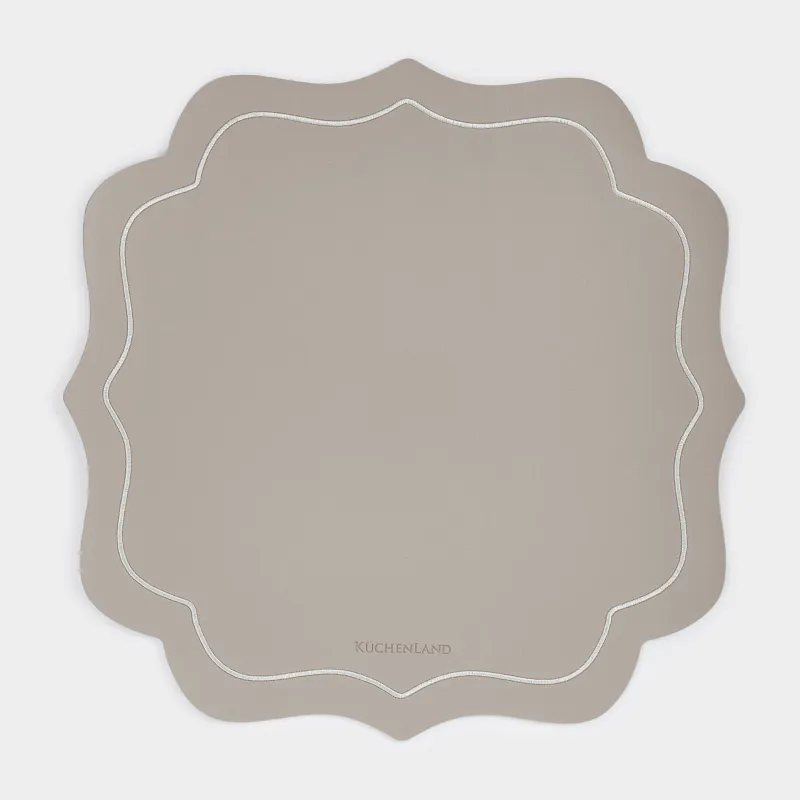 Placemat, 38x38 cm, PVC / polyester, curly, beige, Vintage, Rock vintage