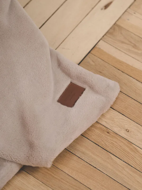 Blanket, 130x170 cm, double-sided, faux fur/flannel, sand, Flannel, image-4