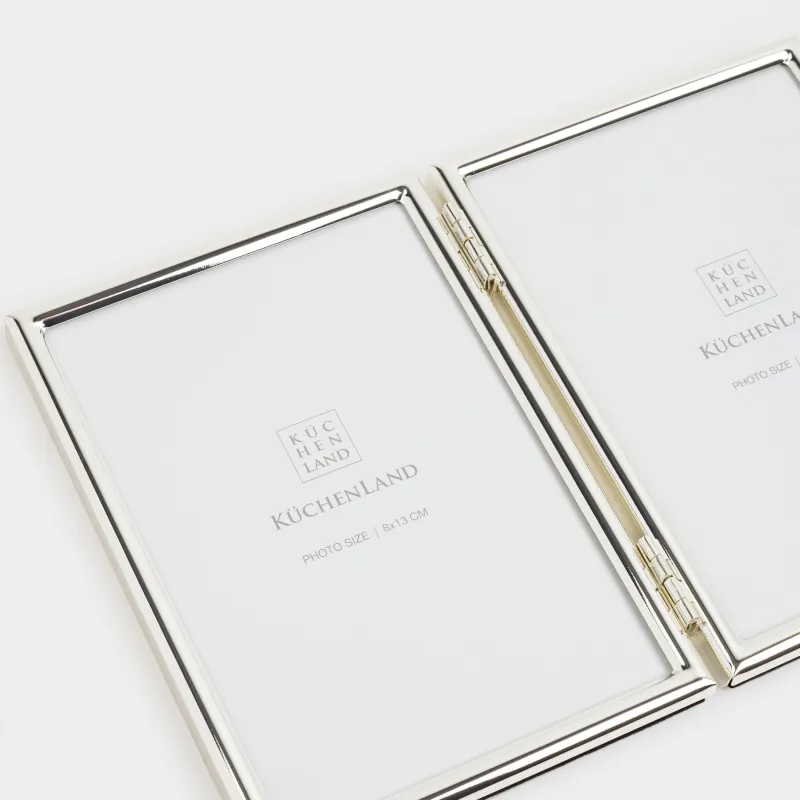 Photo frame, 19x13 cm, 2 photos, metal / glass, silver, Fantastic, image-6
