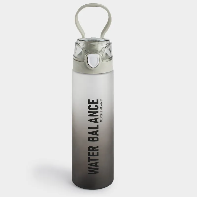 Water bottle, 900 ml, plastic/silicone, grey, Water balance, Sport