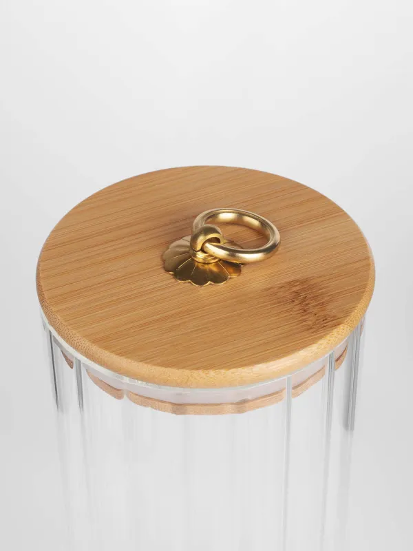 Can for bulk products, 1,1 l, glass B/ bamboo, Camellia, image-2