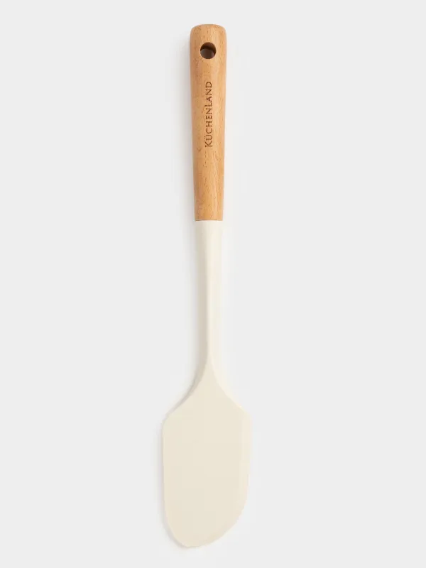 Spatula, 31 cm, silicone/wood, milky, Legerity, image-0