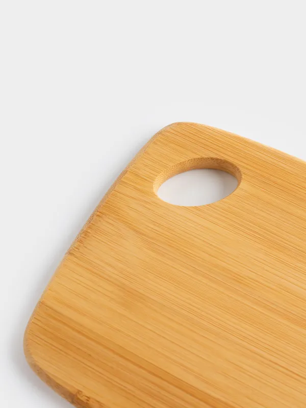 Cutting board, 20х15 cm, rectangular, rounded, bamboo, Bamboo, image-3