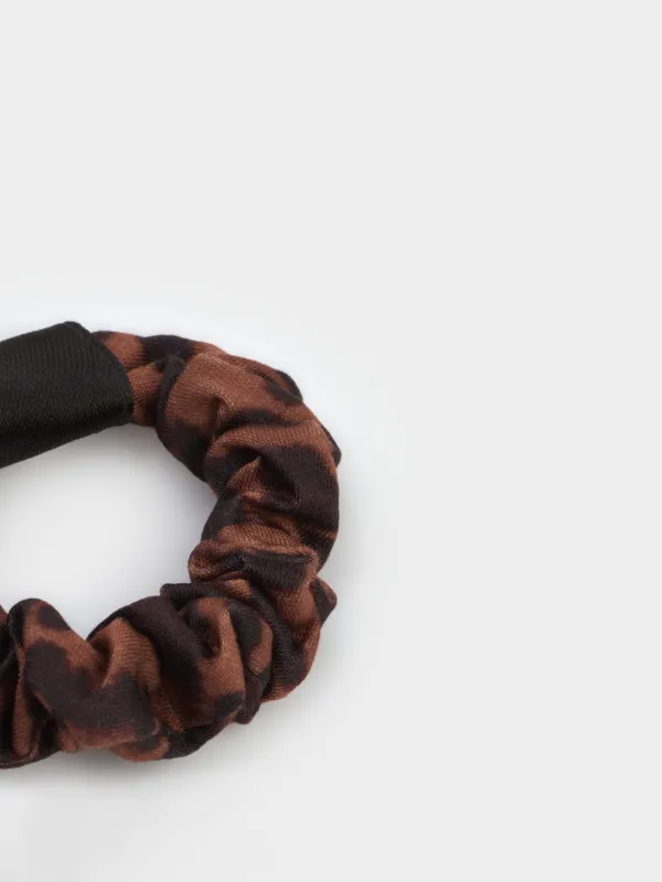 Hair tie, 7 cm, polyester, brown, Silk, image-1