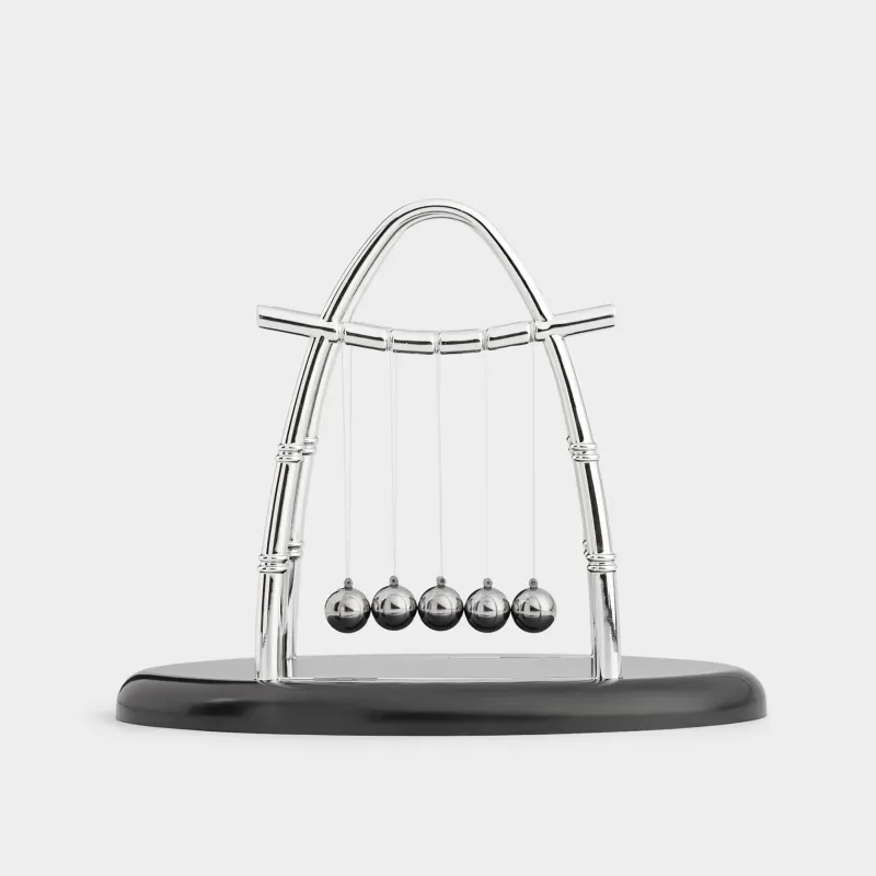 Anti-stress pendulum, 18х15 cm, plastic / steel, black, Newton's Cradle, Collection