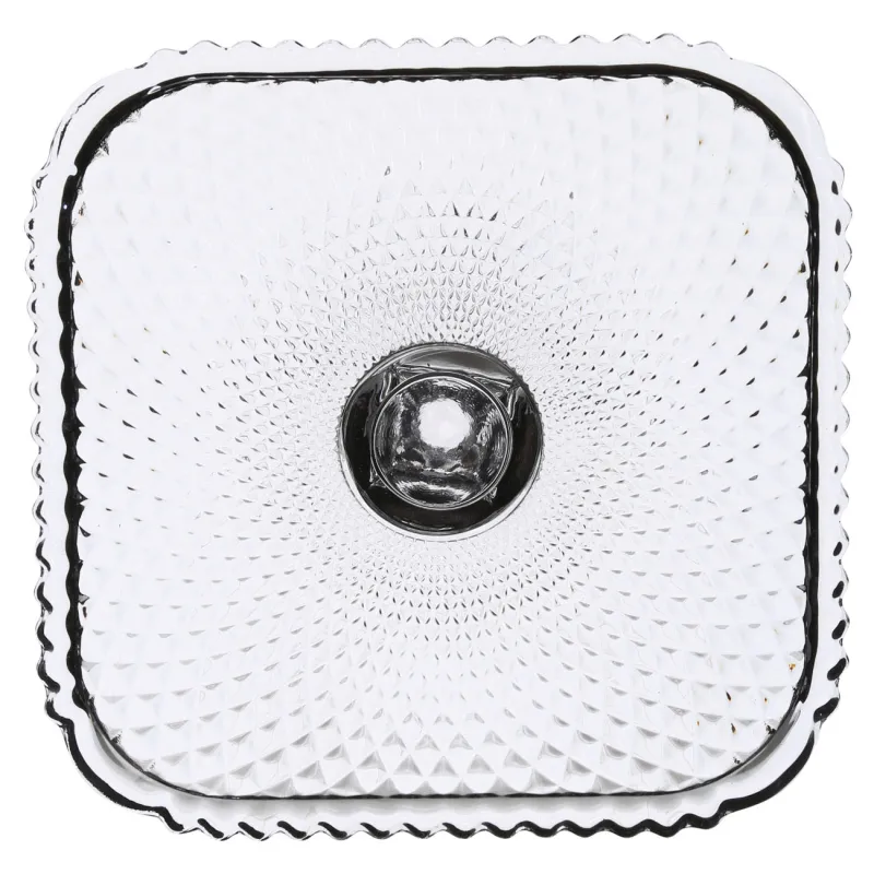 Dish on a leg, 20x10 cm, glass, square, Naiad, image-2