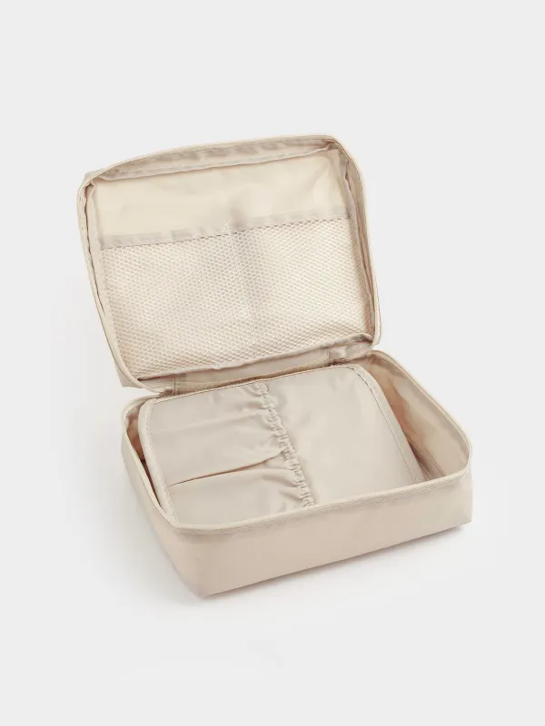 Travel Cosmetic Bag, 21х16 cm, polyester, beige, Easy Travel, image-3