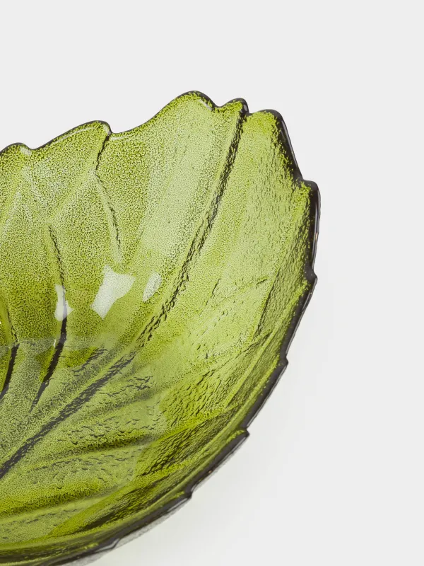 Salad bowl, 24x9 cm, ml, glass, color, Leaf, Curvy, image-6