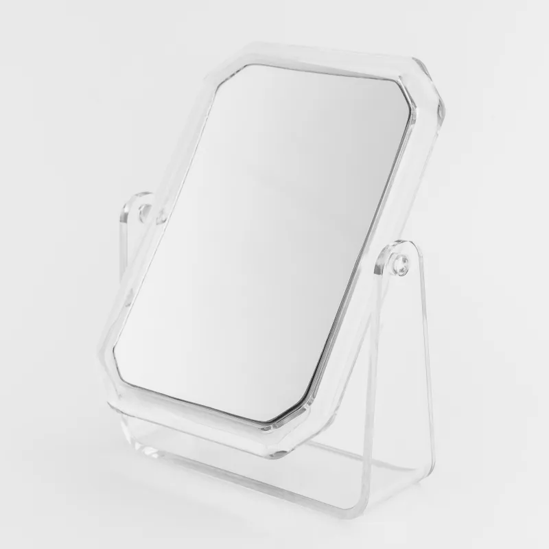 Table mirror, 14 cm, double-sided, plastic, rectangular, image-2