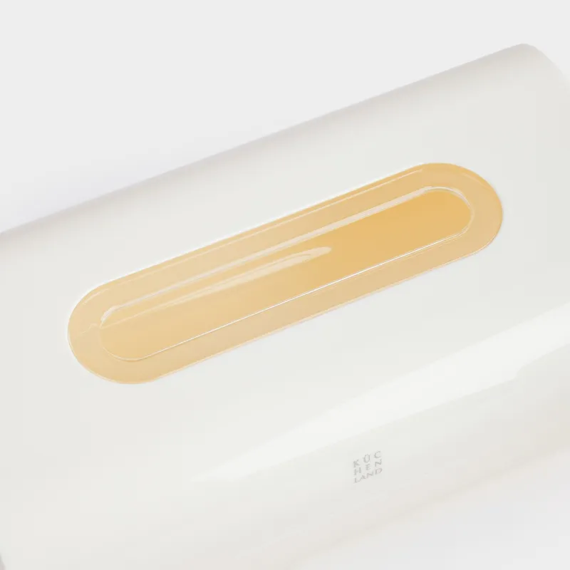 Paper napkin box, 24x14 cm, plastic / acrylic, milky, Eleos, image-3