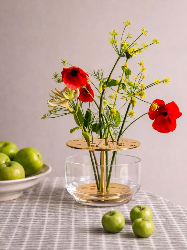 Flower vase, 24x18 cm, glass / steel, Fantastic, image-4