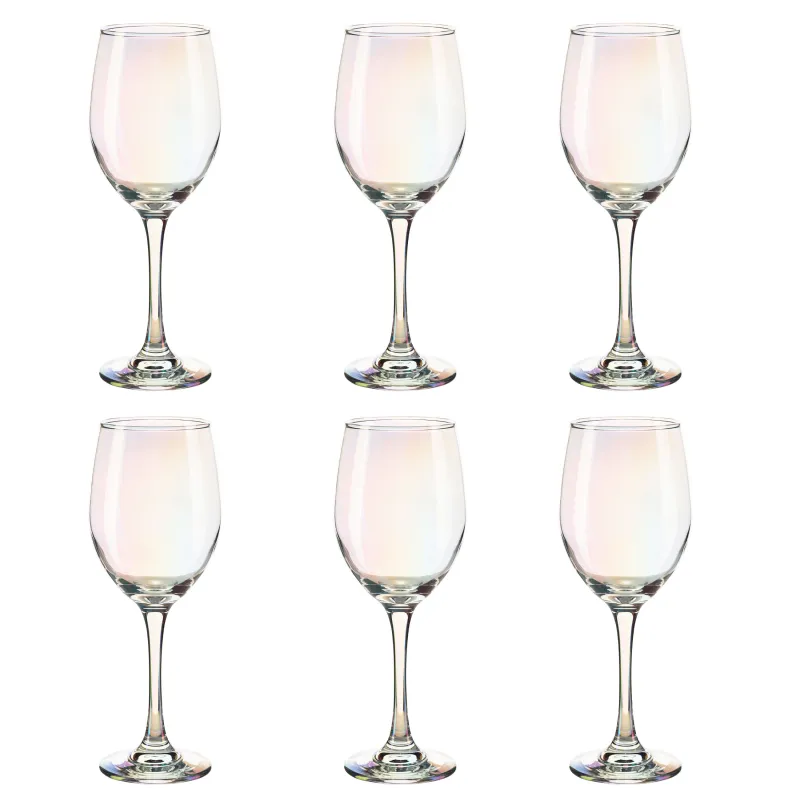 Red wine glass, 420 ml, 6 pcs, glass, mother of pearl, Floyd polar, image-0