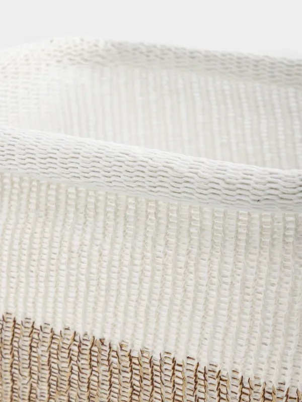 Storage basket, 37x27x18, cotton/polyester, rectangular, milky beige, Crochet, image-2