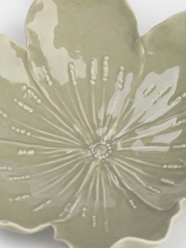 Deep dish, 18x6 cm, porcelain P, Green, Flower, Bloome, image-4
