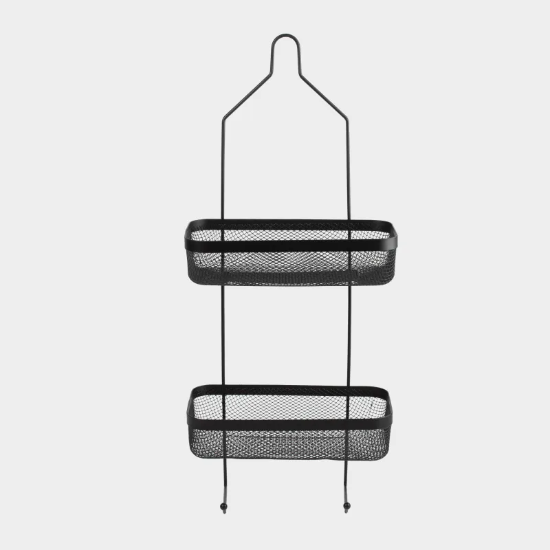 Organizer shelf, 26x13x62cm, 2-tier, metal, rectangular, black, Mesh, Twist black, image-0