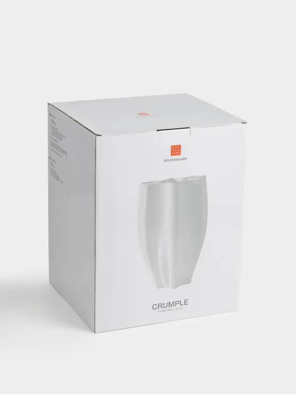 Flower vase, 30 cm, ceramic, white, Bends, Crumple, image-5