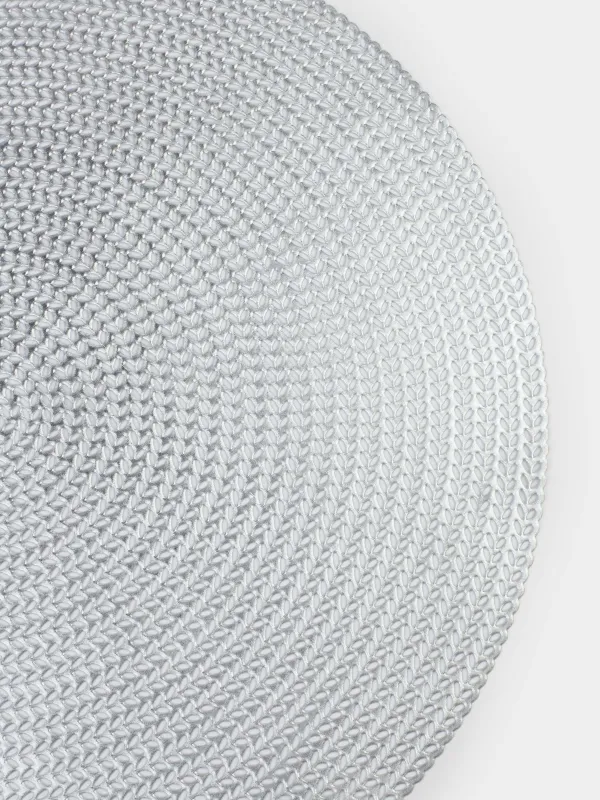 Placemat, 38 cm, PVC, round, silver, Azhur, image-3