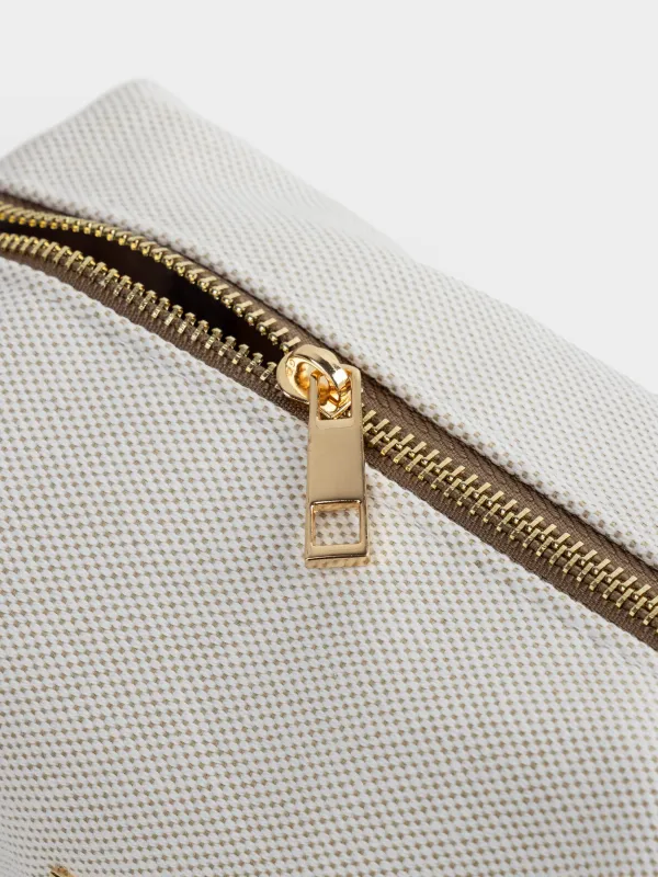 Cosmetic bag, 23x13 cm, polyester, beige, Canvas, image-3