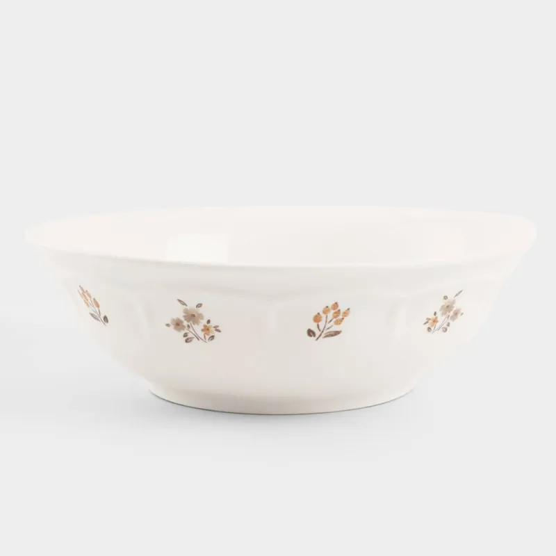 Salad bowl, 23x7 cm, 1.45 l, porcelain N, white, vintage flowers, La flore