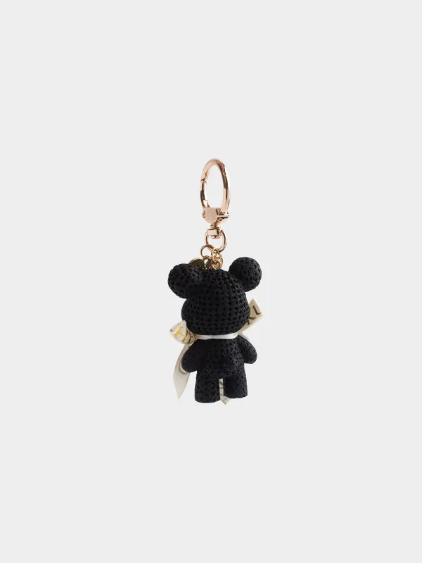 Keychain, 11 cm, plastic / metal, black, Bear, Bear, image-1