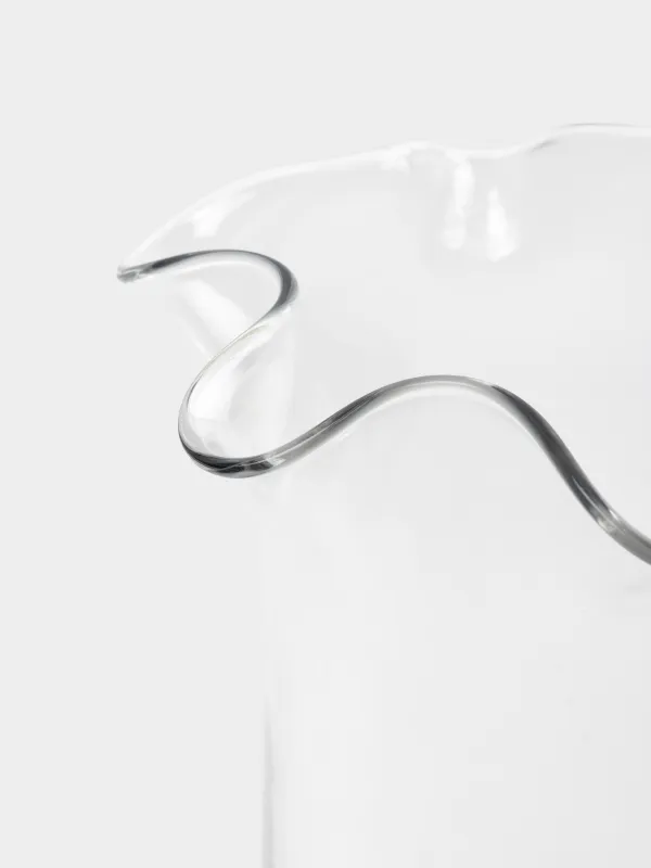 Flower vase, 30 cm, Glass, Wavy edges, Clear wave, image-1