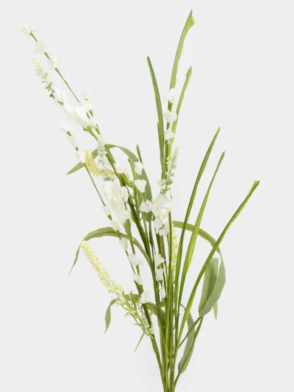 Decorative branch, 75 cm, plastic / polyester, White lupine, Flower garden, image-1