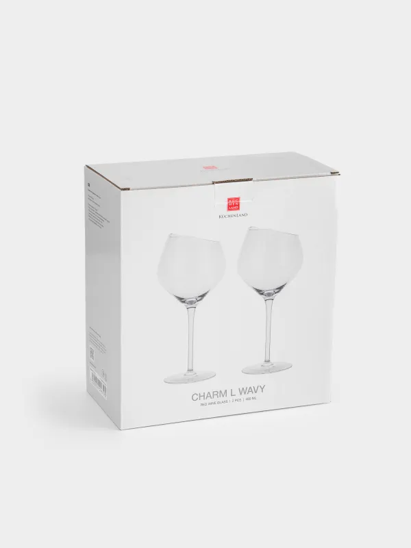 Drinking glass, 480 ml, 2 pcs, crystal glass, Charm L wavy, image-4