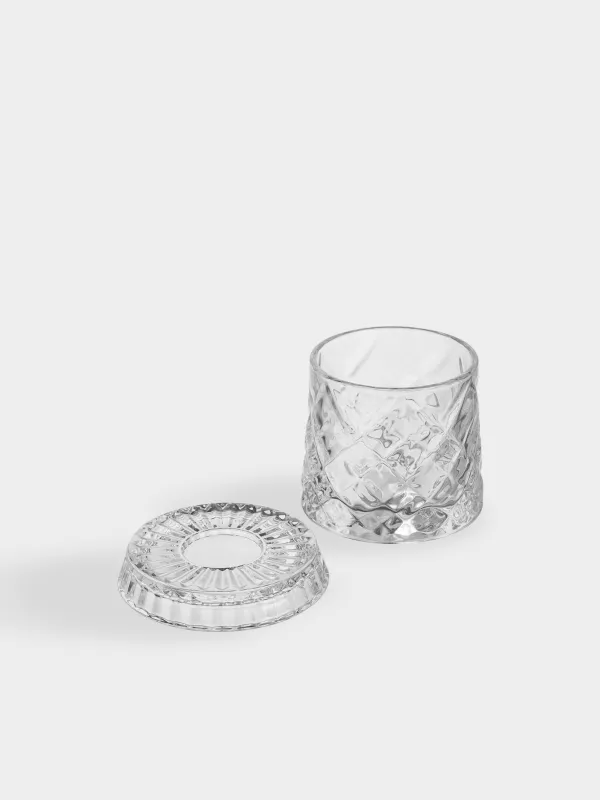 Drinking glass, 8 cm, 250 ml, on a stand, glass R, Rhomb, image-1