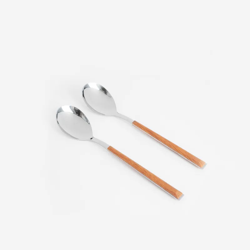 Tea spoon, 2 pcs, steel/plastic, brown, Prague