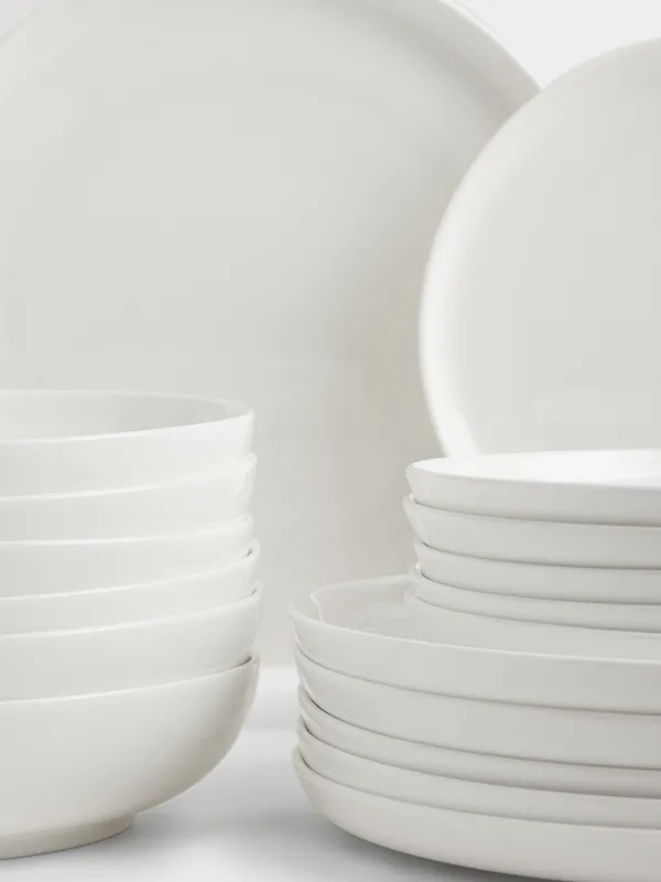 Dining set, 6 pers, 18 pr, porcelain F, white, Ideal white, image-3