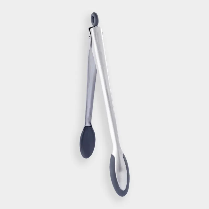 Kitchen tongs, 35 cm, silicone / steel, grey, Assist