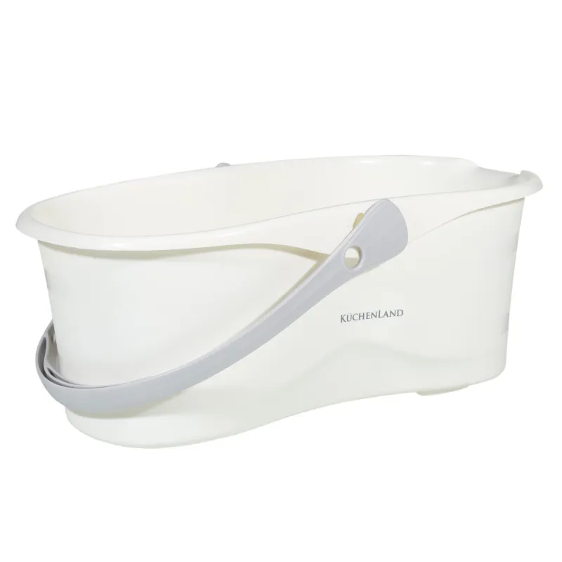 Mop bucket, 48x23 cm, rectangular, milky grey, Mop, image-2