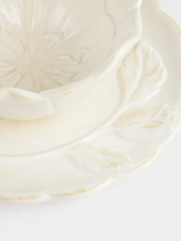 Tea pair, 1 person, 2 items, 350 ml, ceramic, milky beige, Flower, Bloome, image-3