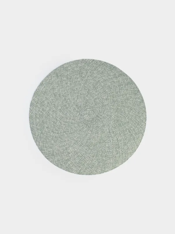 Placemat, 38 cm, polyester, round, menthol, Ring mix, image-0
