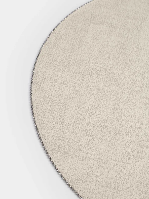 Placemat, 38 cm, PVC / polyester, round, gray-beige, Rock, image-2