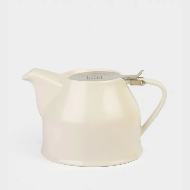 Teapot, 1 l, ceramic / steel, milky-golden, Kettle ceramo