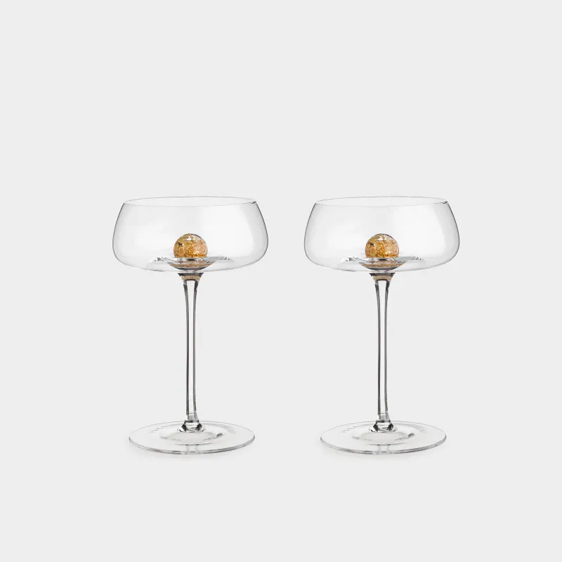 Drinking glass, 240 ml, 2 pcs, glass, Amber ball, Sorento