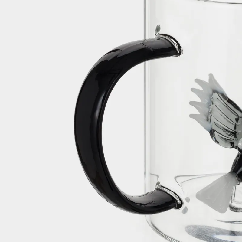 Mug, 500 ml, glass B, black handle, Eagle, Shape, image-2