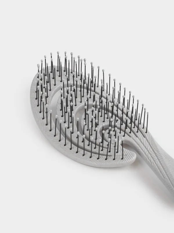 Hair massage comb, 22 cm, vegetable fiber / plastic, gray-blue, Zipo, image-5