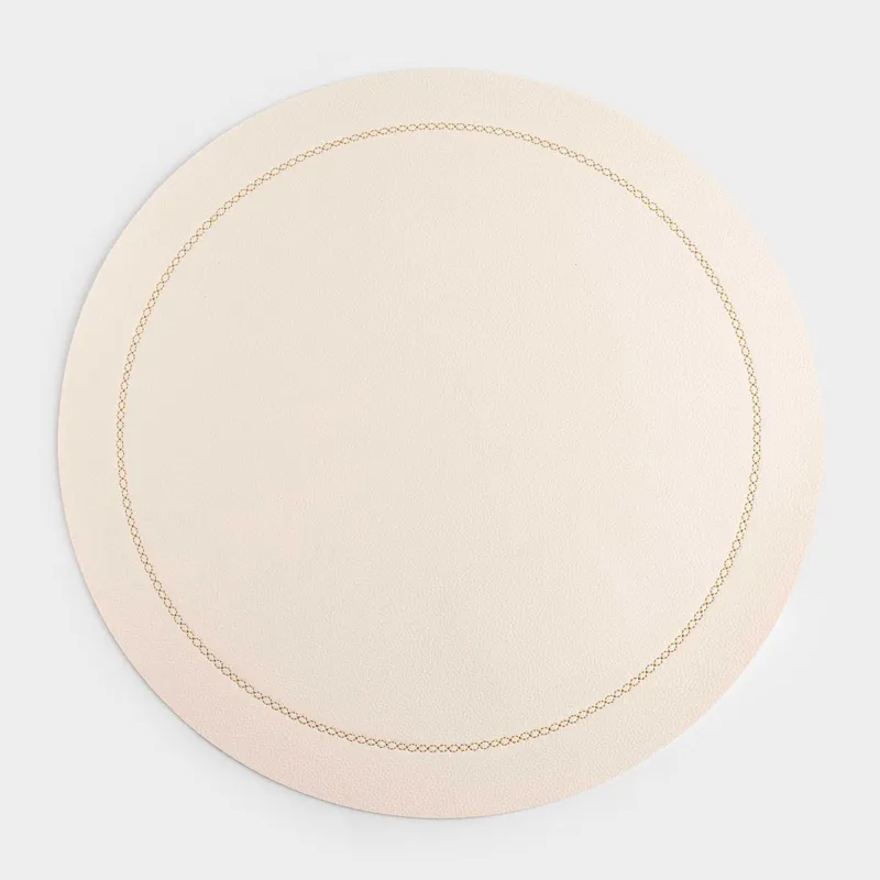 Placemat, 38 cm, PVC, round, beige, Rock