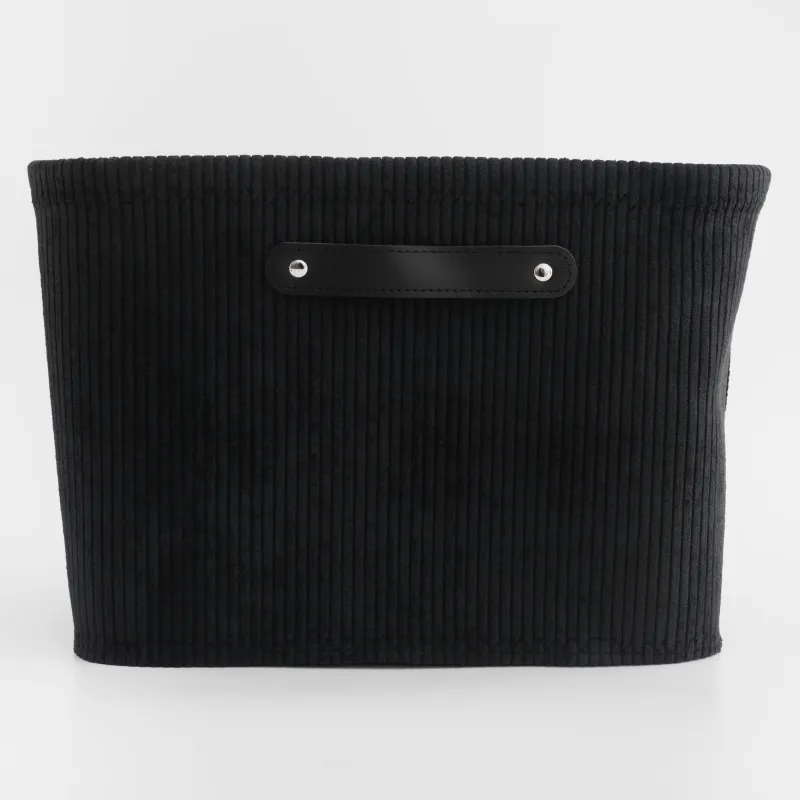 Laundry basket, 38x26x25 cm, with handles, polyester, rectangular, black, Black style, image-1