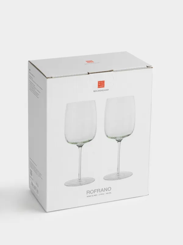 Wine glass, 400 ml, 2 pcs, crystal glass, green, Rofrano, image-4