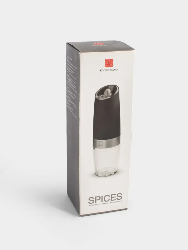 Spice mill, 20 cm, Gravity, Plastic / Acrylic, LED W, Black, Spicy, image-3